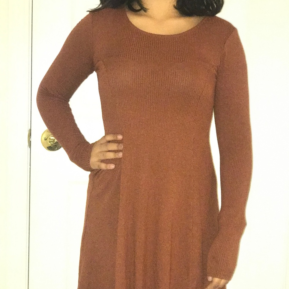 Long, loose, tan, winter style dress *never worn*